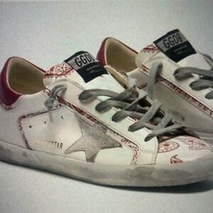 Golden Goose Leather Printed Bandana Superstar Sneaker